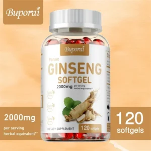 Red Panax Ginseng Supplement: Boosts Energy, Performance and Focus for Men and Women, Non-GMO