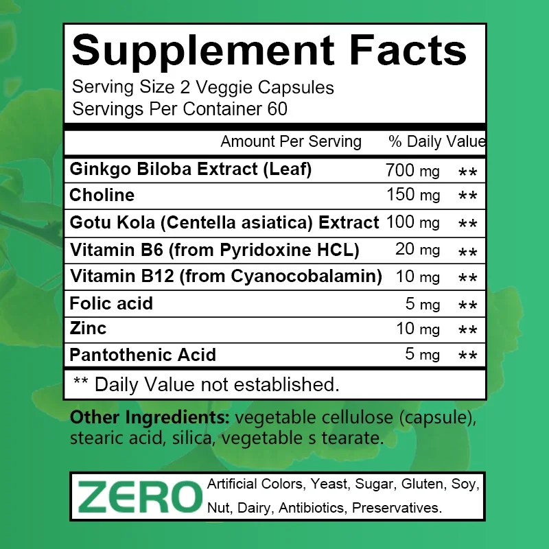 Ginkgo Biloba Extract, B Vitamin Supplement