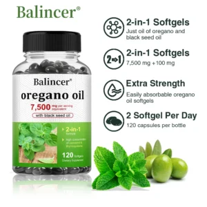 Oregano Oil Capsules - For Digestive Health, Intestinal Health, Blood Circulation