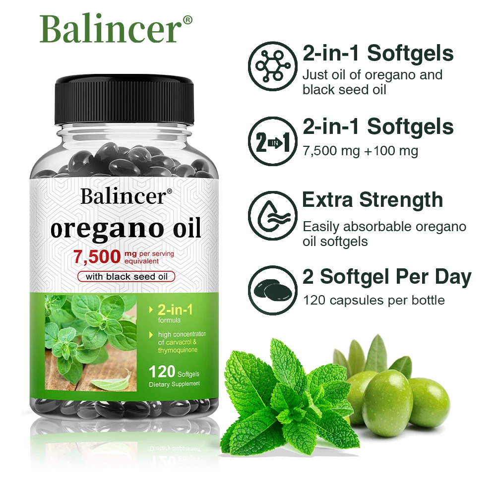 Oregano Oil Capsules - For Digestive Health, Intestinal Health, Blood Circulation