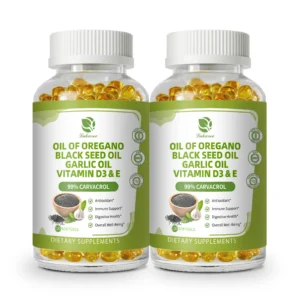 LUKAREE Oregano Oil Capsules with Black Seed Oil, Garlic Oil, Vitamin D3 E for Antioxidant, Immune and Digestive Support, GMO Free