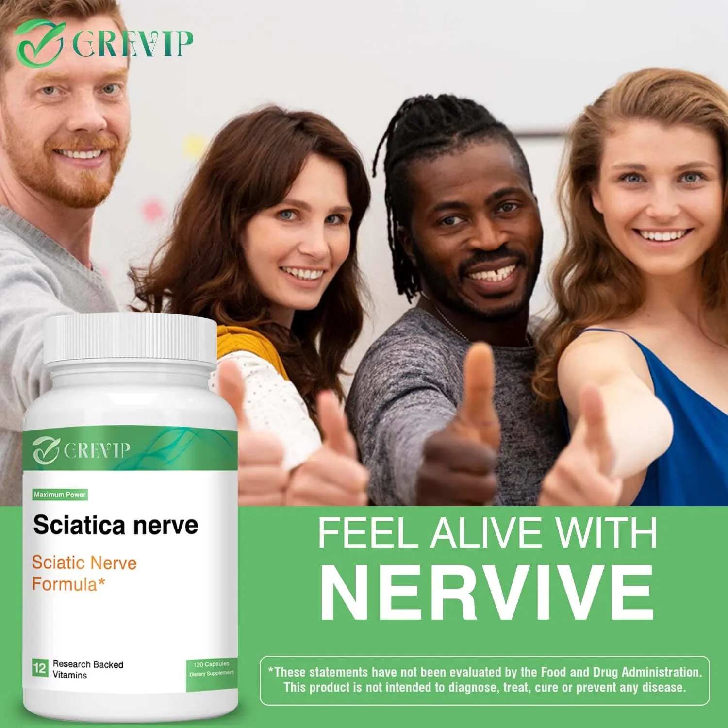 Sciatic Nerve Health Support - Helps Relieve Pain, Stiffness and Restore Mobility