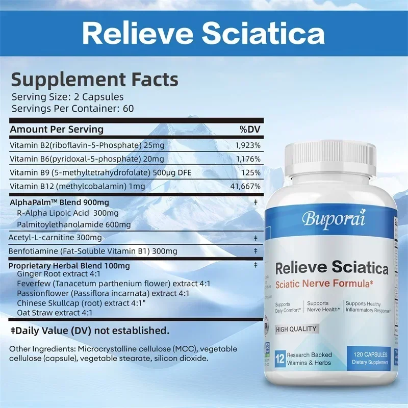 Sciatic Nerve Supplements - Joint Health, Anti-Inflammatory, Knee Muscle Arthritis