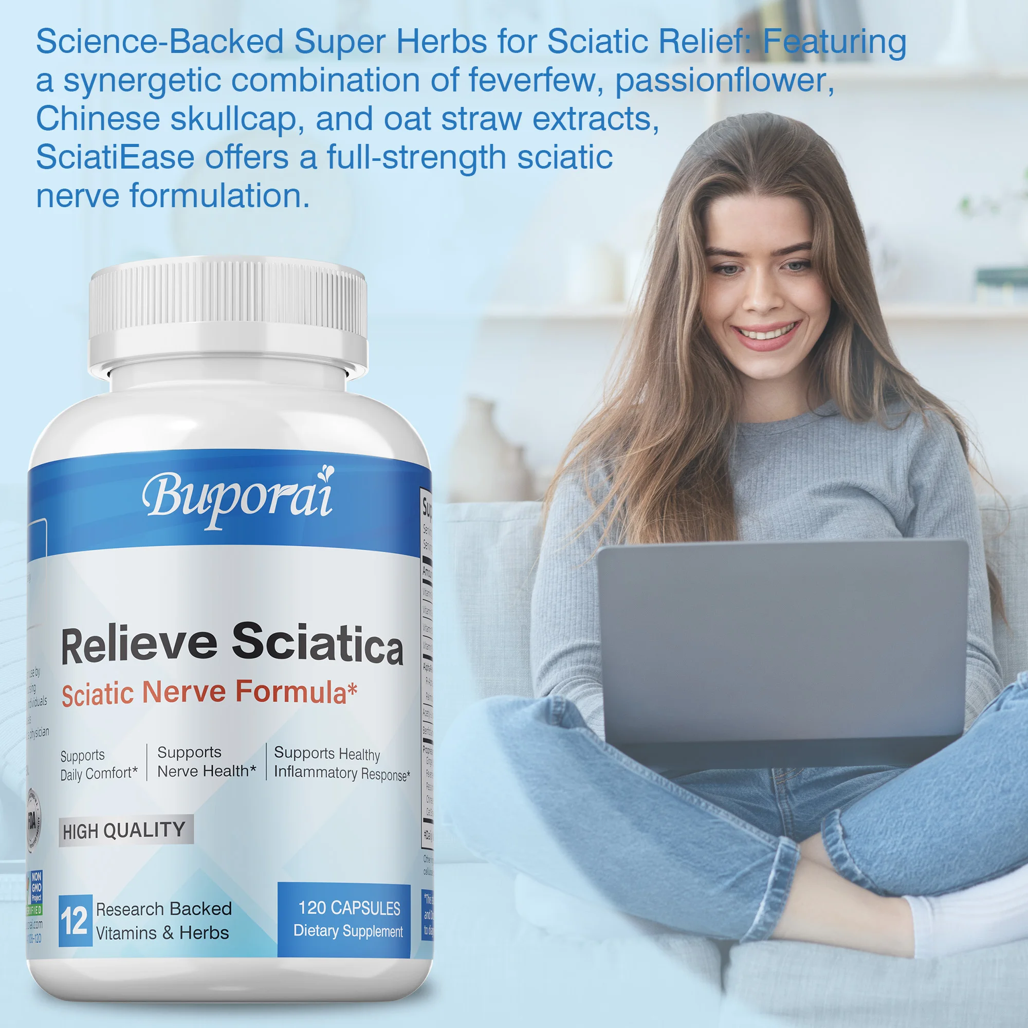 Sciatic Nerve Supplements - Joint Health, Anti-Inflammatory, Knee Muscle Arthritis