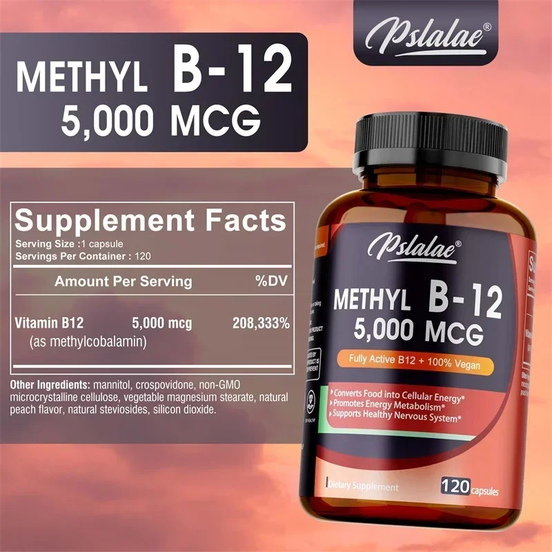 Vitamin B12 Supplement: Benefits brain and heart function, aids memory and increases natural energy