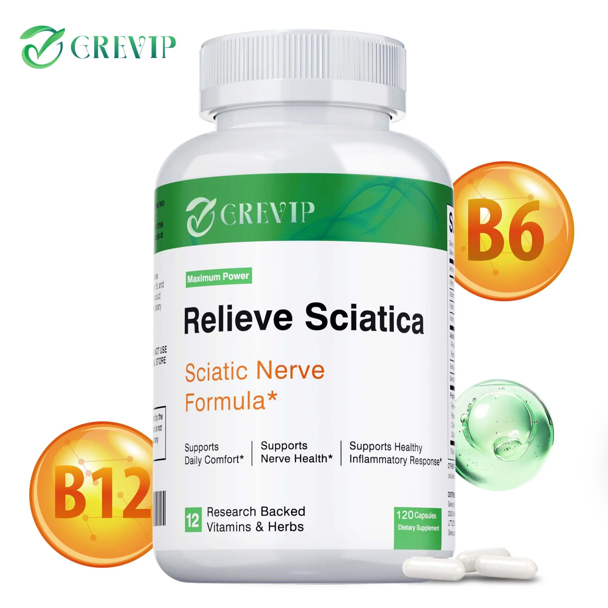 Sciatic Nerve Health Support - Helps Relieve Pain, Stiffness and Restore Mobility