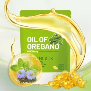 Oregano Oil Capsules with Black Seed Oil - Natural Antioxidants for Fitness Nutritional Support - Highly Effective