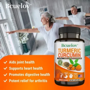 Curcumin (Turmeric) Extract with Antioxidant Effects - Dietary Supplement for Bones and Joints: Vegan - Non-GMO